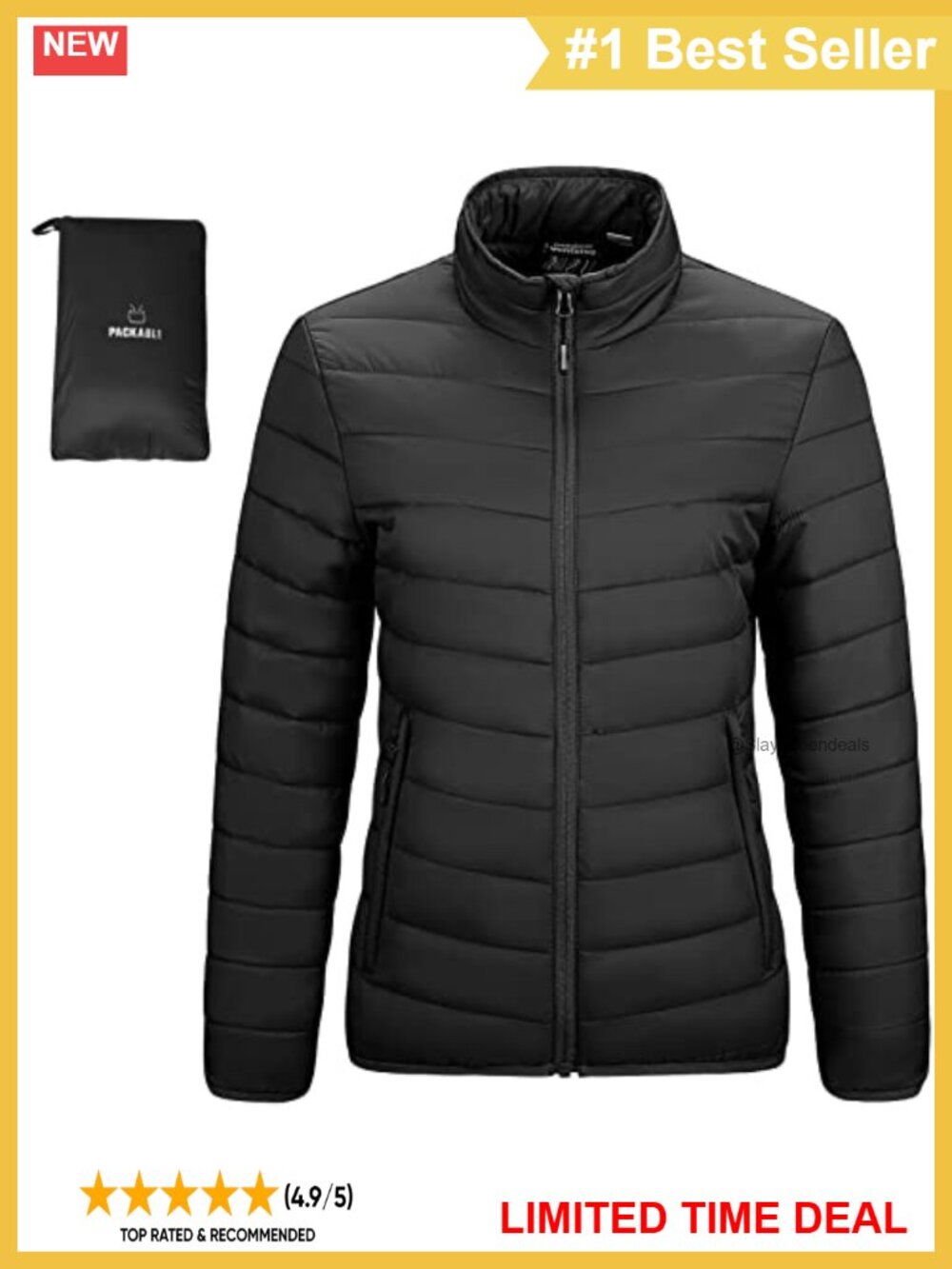 Packable Puffer Jacket Lightweight Quilted Winter Coat Fitted